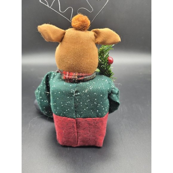 Reindeer Shelf Sitter w/ bead & button dangle legs - Super Cute! - Picture 4 of 5